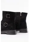 Siyah Süet Toka Aksesuarlı Günlük Kadın Bot