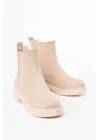 Bej Süet Lastikli Günlük Kadın Bot