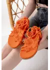 Orange Bilekten Bağcıklı Kadın Sandalet