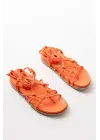 Orange Bilekten Bağcıklı Kadın Sandalet