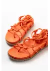 Orange Bilekten Bağcıklı Kadın Sandalet
