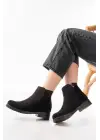 Siyah Süet Fermuarlı Günlük Kadın Bot