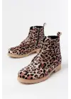 Leopar Bağcıklı Fermuarlı Günlük Kadın Bot