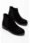 165-230 Siyah Süet Lastikli Günlük Kadın Bot