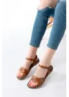 205-037 Taba Hakiki Deri Ortopedik Taban Kadın Sandalet