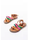 205-209 Multi Hakiki Deri Tokalı Parmak Arası Kadın Sandalet