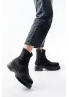 Siyah Dalgıç Fermuarlı Günlük Kadın Bot