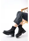 Siyah Dalgıç Fermuarlı Günlük Kadın Bot