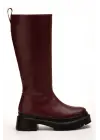 236-340 Bordo Fermuarlı Günlük Kadın Çizme
