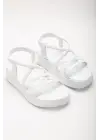 24413-841 Beyaz Dolgu Topuk Kadın Sandalet
