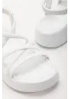 Beyaz Dolgu Topuk Kadın Sandalet