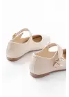 2606 Bej Baretli Günlük Bayan Ayakkabı