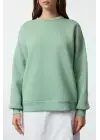 3 İplik Şardonlu Bisiklet Yaka Sweatshirt Mint