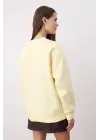 3 İplik Şardonlu Bisiklet Yaka Sweatshirt Sarı