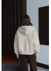 3 İplik Şardonlu Kapşonlu Hoodie Frm Bej P510437