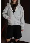 3 İplik Şardonlu Kapşonlu Hoodie Frm Gri P510437