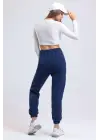 3 İplik Şardonlu Paça Lastikli Eşofman Lacivert İs001