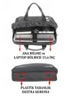 15,6 inç Su Geçirmez Siyah Laptop Evrak Çantası