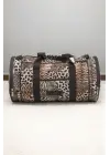 Su Geçirmez Kumaş Leopar Desen Kadın Seyahat Ve Spor Çantası