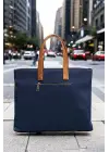 Kadın Casual Su Geçirmez 13-14 İnç Lacivert- Taba Evrak Notebook Laptop Çantası