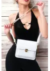Çapraz Askılı Kadın Beyaz Çanta
