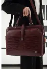 Evrak Laptop Çantası Bordo Rugan 13 14 15.6 Inç