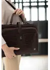 Evrak Laptop Çantası Kahverengi Rugan