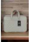 13.3-14 inç Krem El ve Omuz Laptop Evrak Çantası