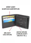 Hakiki Deri Kartlık Bölmeli Siyah Erkek Cüzdanı