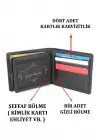Hakiki Deri Kartlık Bölmeli Siyah Erkek Cüzdanı