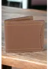Hakiki Deri Kartlık Bölmeli Taba Erkek Cüzdanı
