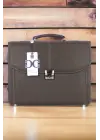 Kilitli Klasik Tarz Kahverengi Evrak / Laptop Çantası