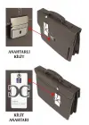 Kilitli Klasik Tarz Kahverengi Evrak / Laptop Çantası