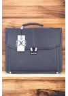 Kilitli Klasik Tarz Lacivert Evrak / Laptop Çantası