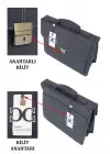 Kilitli Klasik Tarz Lacivert Evrak / Laptop Çantası