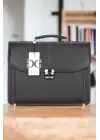 Kilitli Klasik Tarz Siyah Evrak / Laptop Çantası