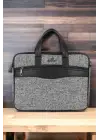 Keten Kumaş 13-14 Inç Macbook Pro Air Açık Gri Laptop Evrak Çantası