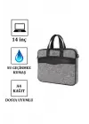 Keten Kumaş 13-14 Inç Macbook Pro Air Açık Gri Laptop Evrak Çantası