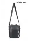 Kasalı Erkek Siyah El ve Omuz Çantası