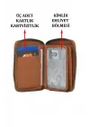 Hakiki Deri Fermuarlı Taba Kartlık Cüzdan