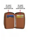 Hakiki Deri Fermuarlı Taba Kartlık Cüzdan