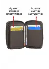 Hakiki Deri Fermuarlı Kahverengi Kartlık Cüzdan