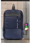 Su Geçirmez 14-15,6 inç Slim Lacivert Notebook Laptop Sırt Çantası
