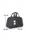 Orta Boy Su Geçirmez Siyah Seyahat ve Spor Çantası