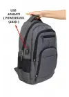 Büyük Boy Su Geçirmez 15,6 inç Antrasit Notebook Laptop Sırt Çantası