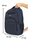Büyük Boy Su Geçirmez 15,6 inç Lacivert Notebook Laptop Sırt Çantası