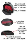 Büyük Boy Su Geçirmez 15,6 inç Siyah Notebook Laptop Sırt Çantası