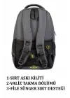 Sportif Darbe Emici Su Geçirmez 13,3-14 inç Antrasit Laptop Sırt Çantası