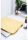 Kapitone 15-16 İnç Sarı Notebook Tablet Laptop Kılıfı