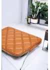 Kapitone 15-16 İnç Taba Notebook Tablet Laptop Kılıfı